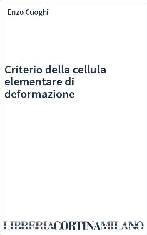 Criterio della cellula elementare di deformazione
