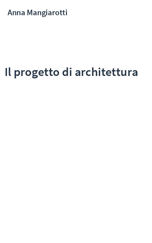 Il progetto di architettura