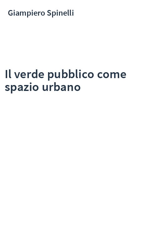 Il verde pubblico come spazio urbano