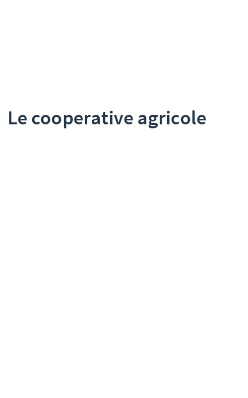 Le cooperative agricole