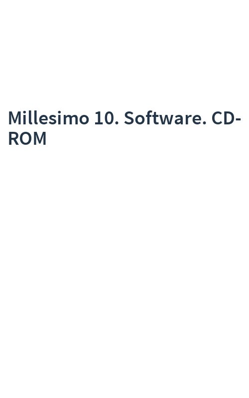 Millesimo 10. Software. CD-ROM