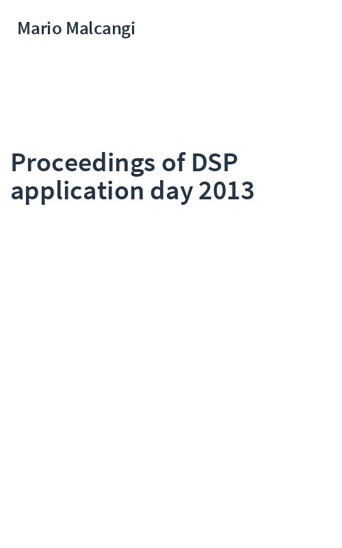 Proceedings of DSP application day 2013
