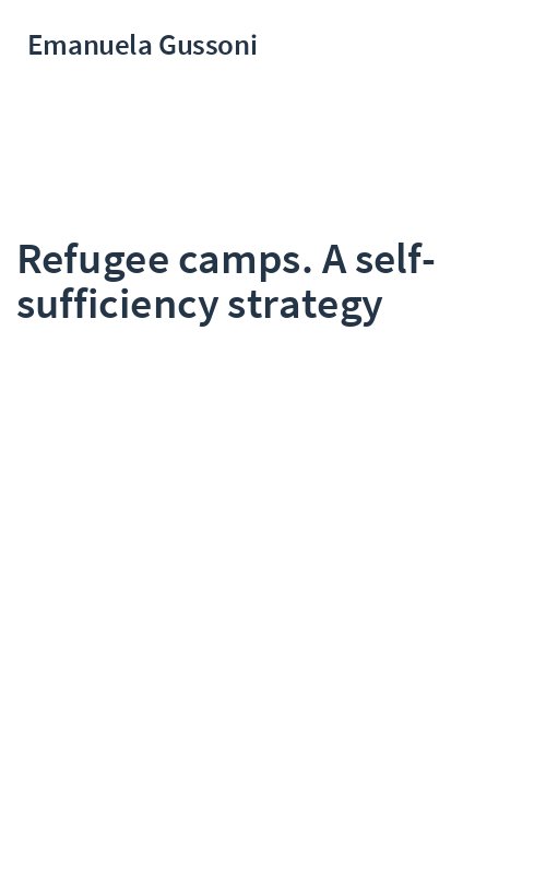Refugee camps. A self-sufficiency strategy