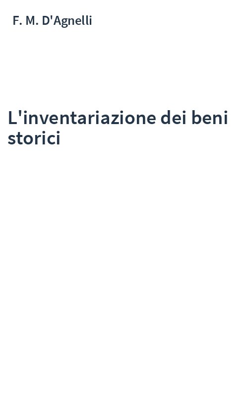L'inventariazione dei beni storici