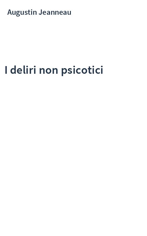 I deliri non psicotici