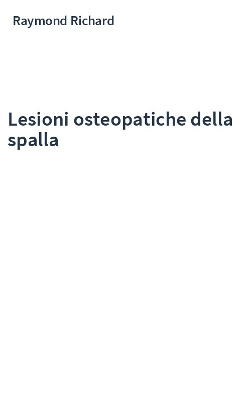 Lesioni osteopatiche della spalla