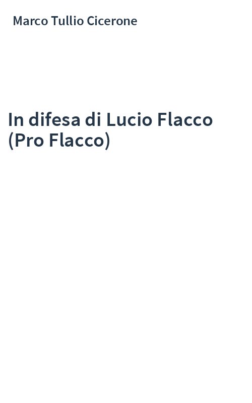 In difesa di Lucio Flacco (Pro Flacco)
