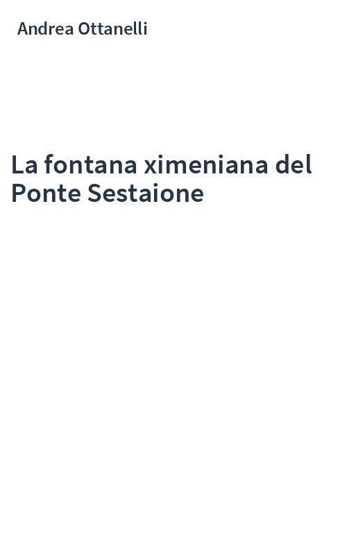 La fontana ximeniana del Ponte Sestaione