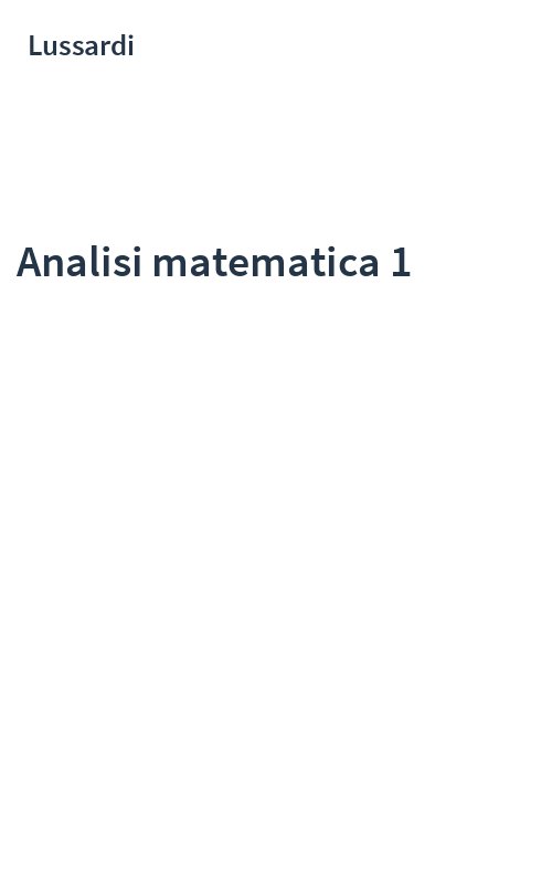 Analisi matematica 1