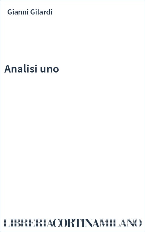 Analisi uno