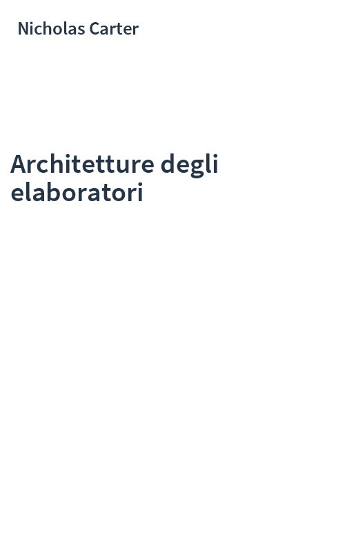 Architetture degli elaboratori