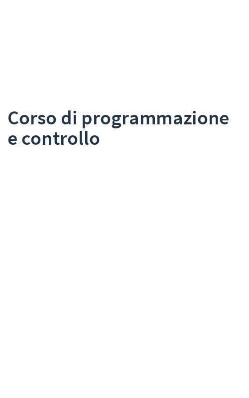 Corso di programmazione e controllo