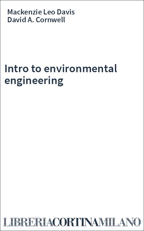 Intro to environmental engineering