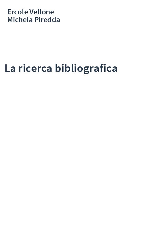 La ricerca bibliografica