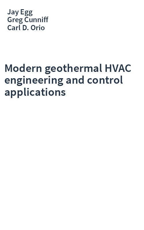 Modern geothermal HVAC engineering and control applications