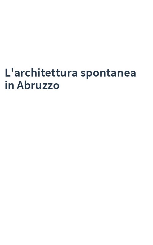 L'architettura spontanea in Abruzzo