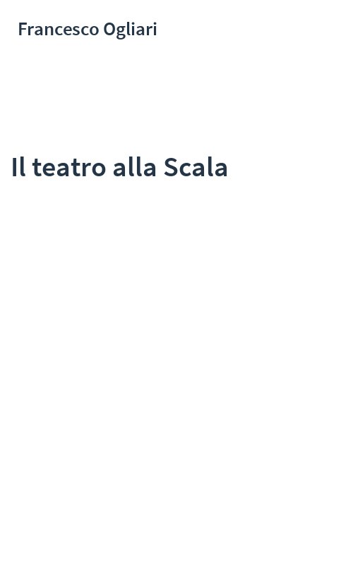 Il teatro alla Scala