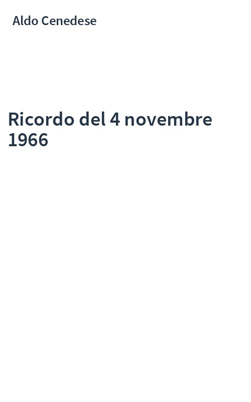 Ricordo del 4 novembre 1966