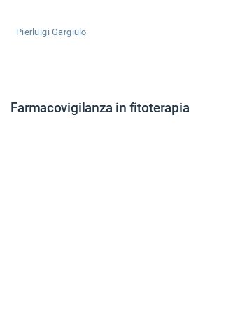 Farmacovigilanza in fitoterapia