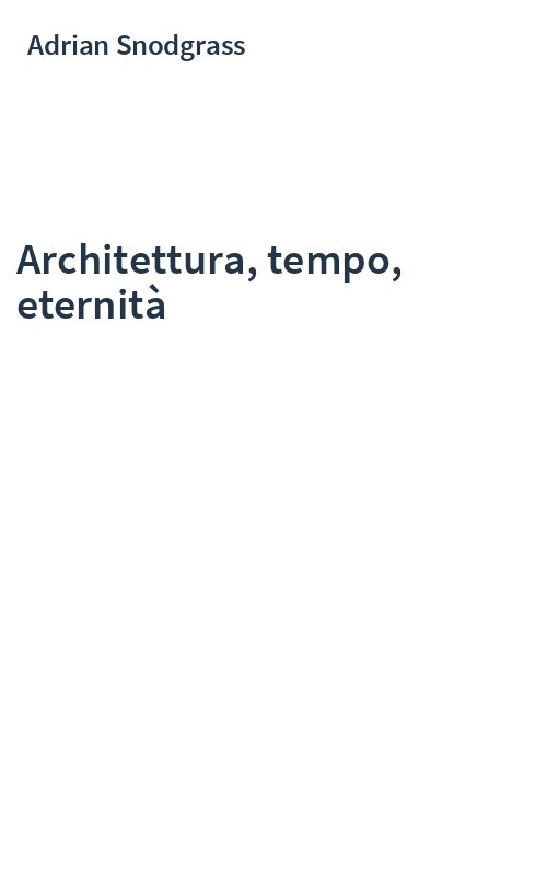 Architettura, tempo, eternità