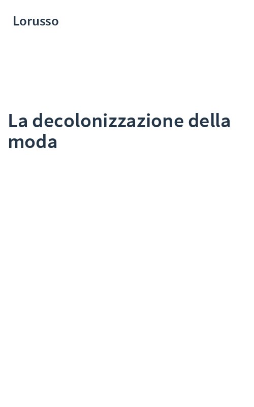 La decolonizzazione della moda