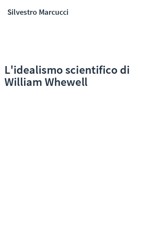 L'idealismo scientifico di William Whewell