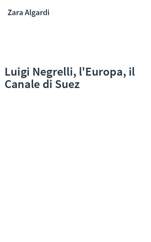 Luigi Negrelli, l'Europa, il Canale di Suez