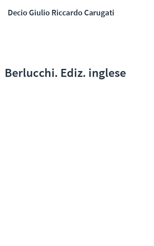 Berlucchi. Ediz. inglese