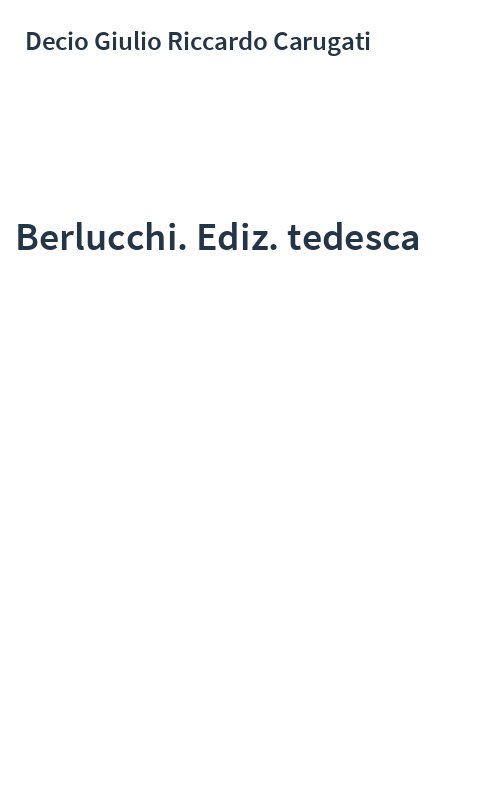 Berlucchi. Ediz. tedesca