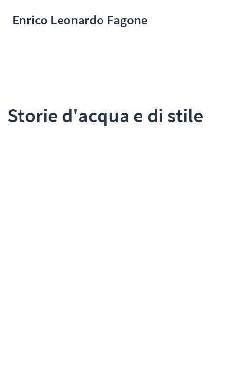 Storie d'acqua e di stile