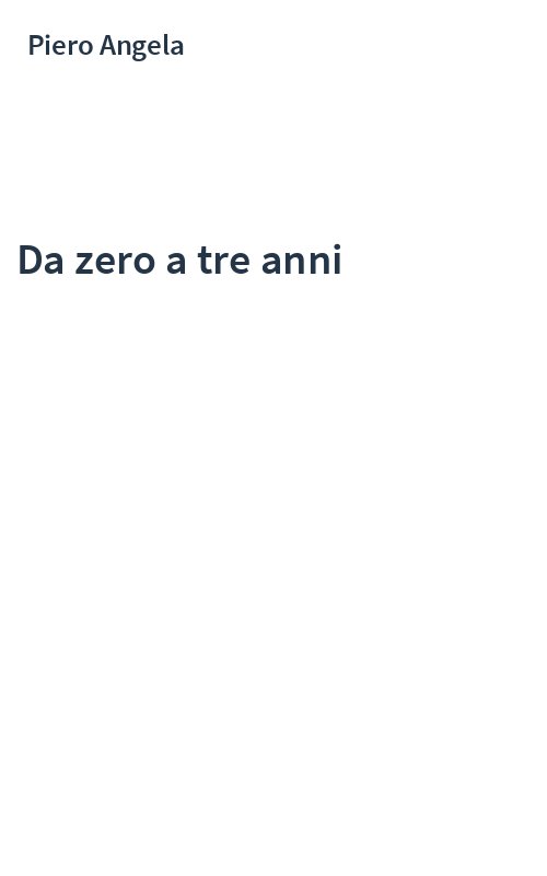 Da zero a tre anni