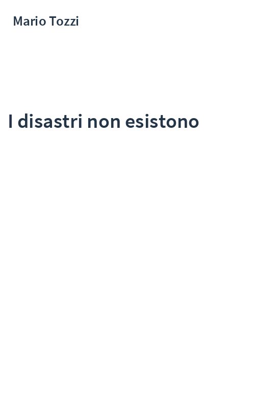 I disastri non esistono