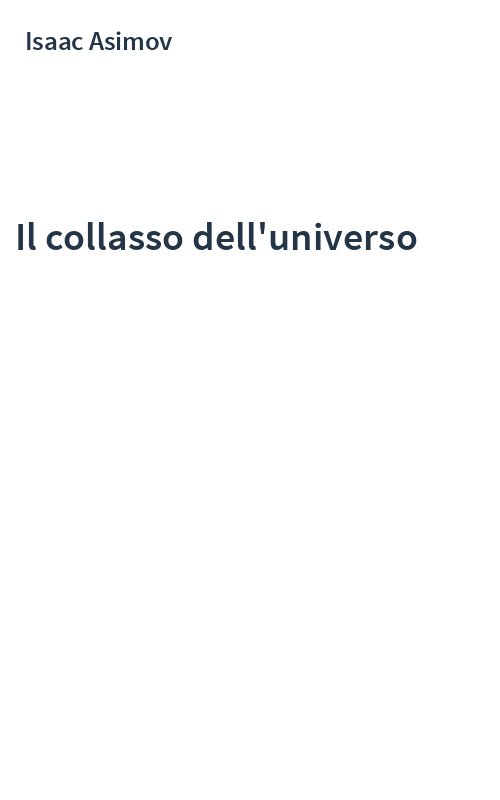 Il collasso dell'universo