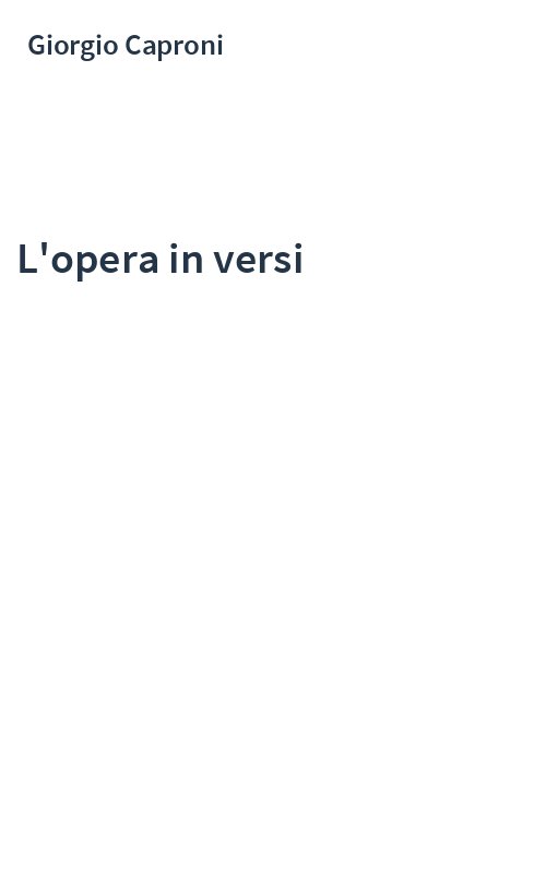 L'opera in versi