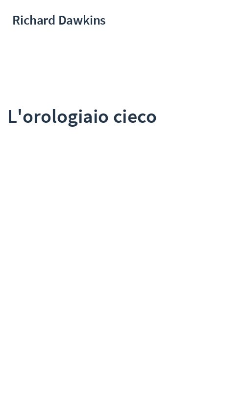 L'orologiaio cieco