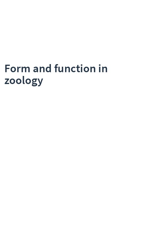 Form and function in zoology