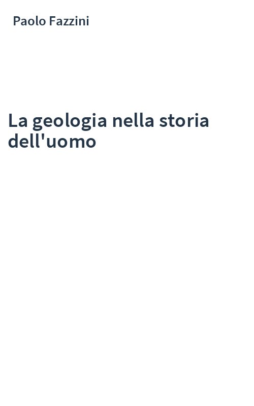 La geologia nella storia dell'uomo