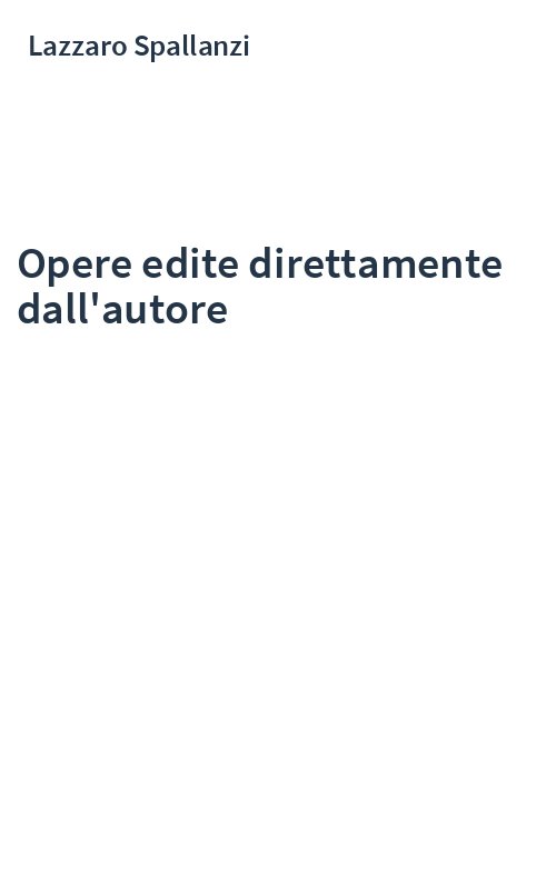 Opere edite direttamente dall'autore