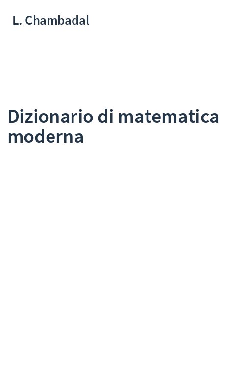 Dizionario di matematica moderna
