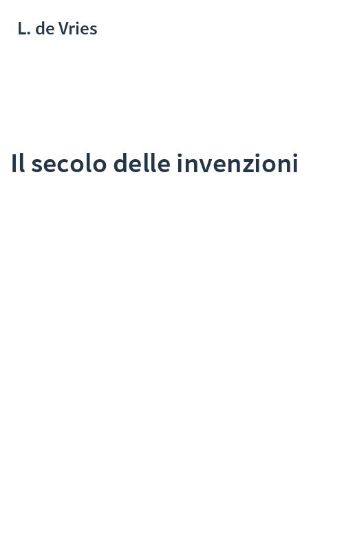 Il secolo delle invenzioni