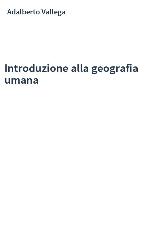 Introduzione alla geografia umana