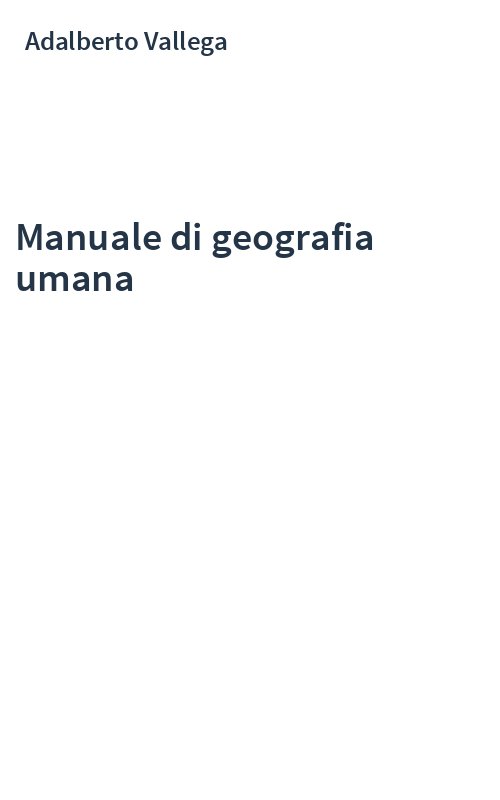 Manuale di geografia umana