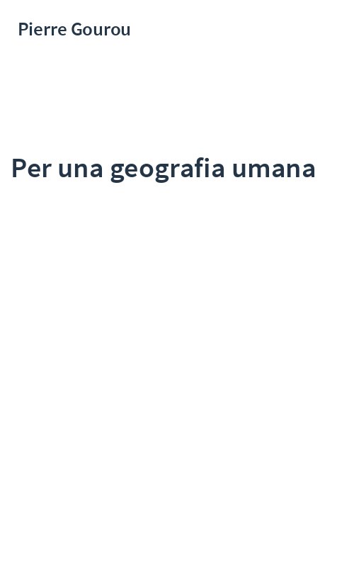 Per una geografia umana