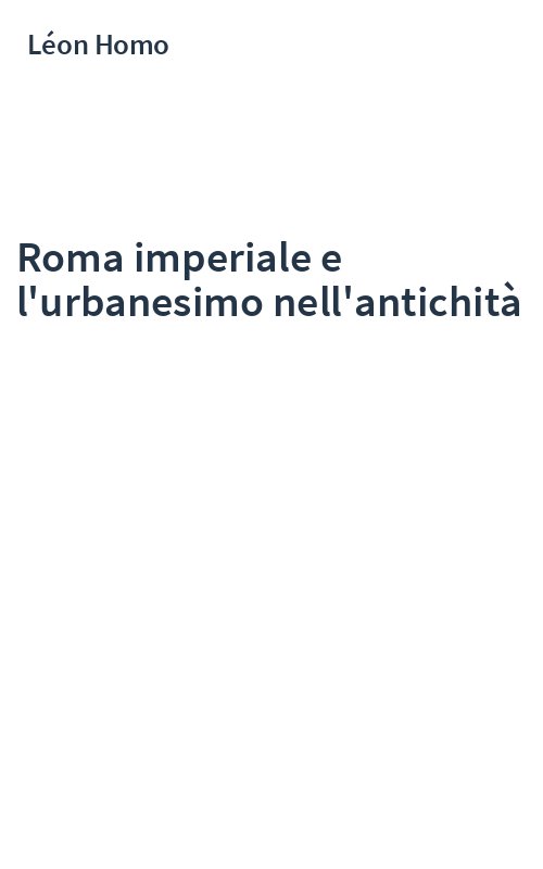 Roma imperiale e l'urbanesimo nell'antichità