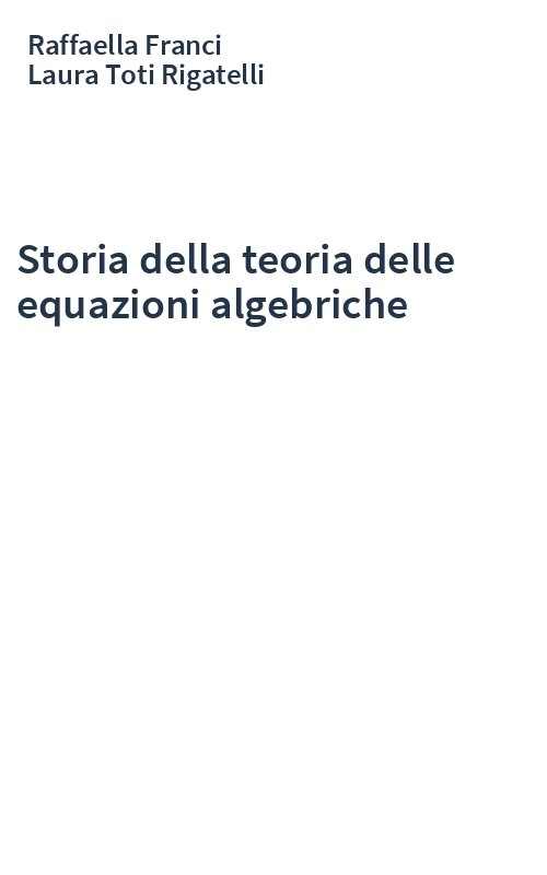 Storia della teoria delle equazioni algebriche