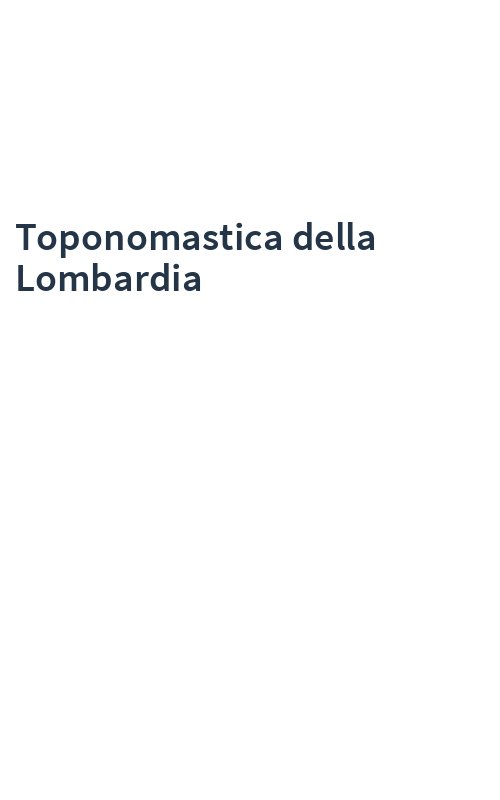 Toponomastica della Lombardia
