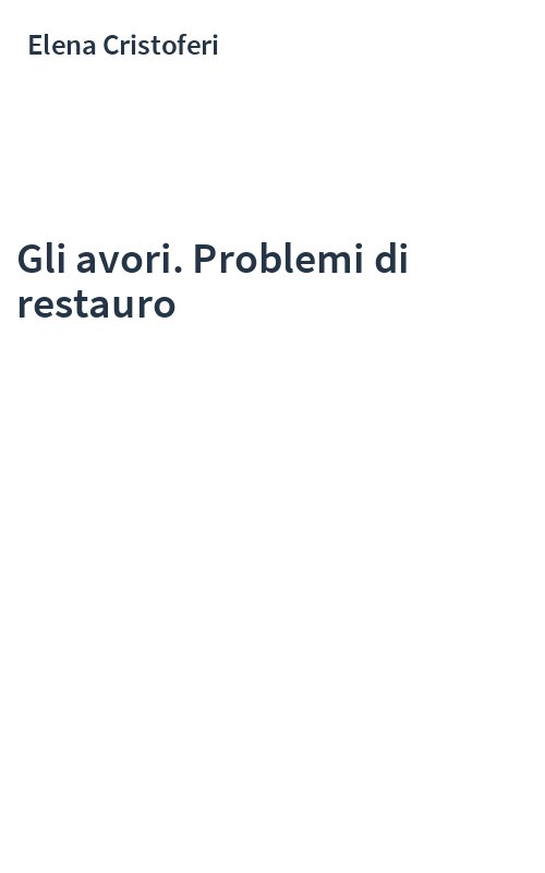 Gli avori. Problemi di restauro