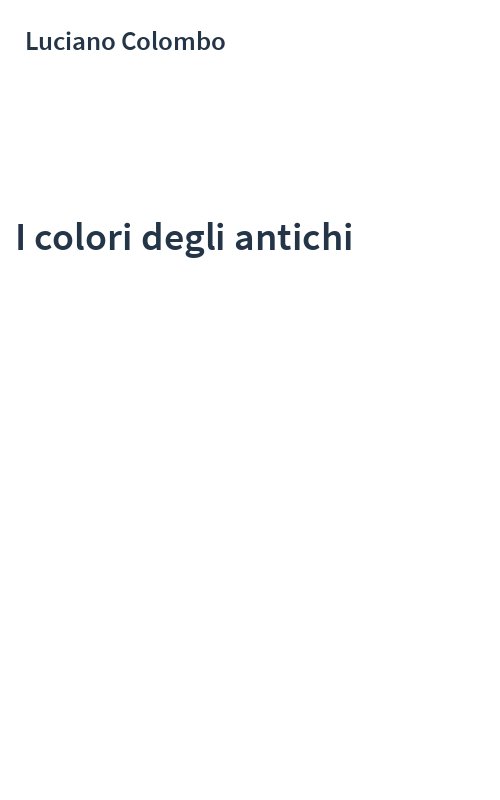 I colori degli antichi