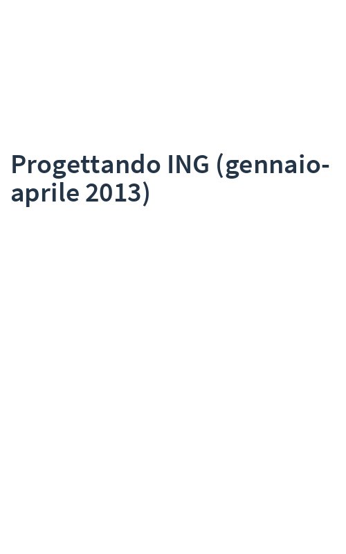 Progettando ING (gennaio-aprile 2013)