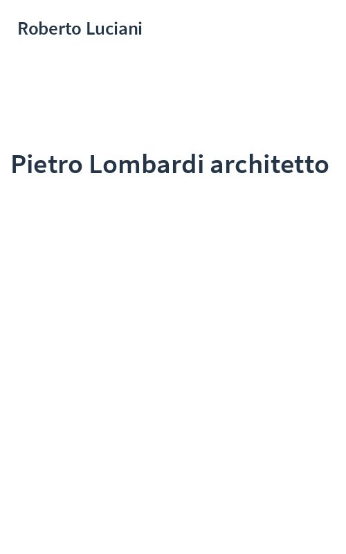 Pietro Lombardi architetto